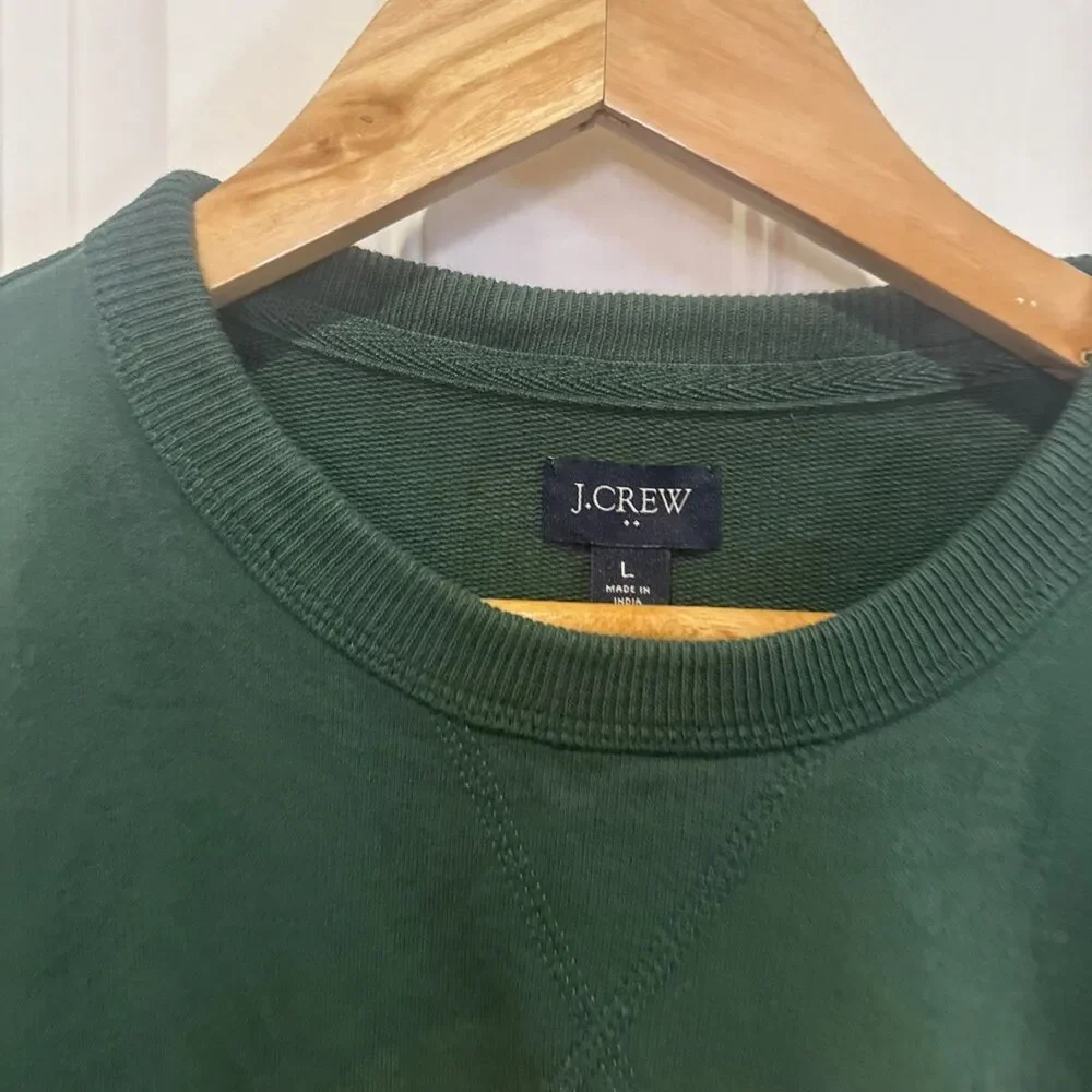J Crew Golden Retriever Dog Crewneck Sweatshirt Pullover Green Men’s Large